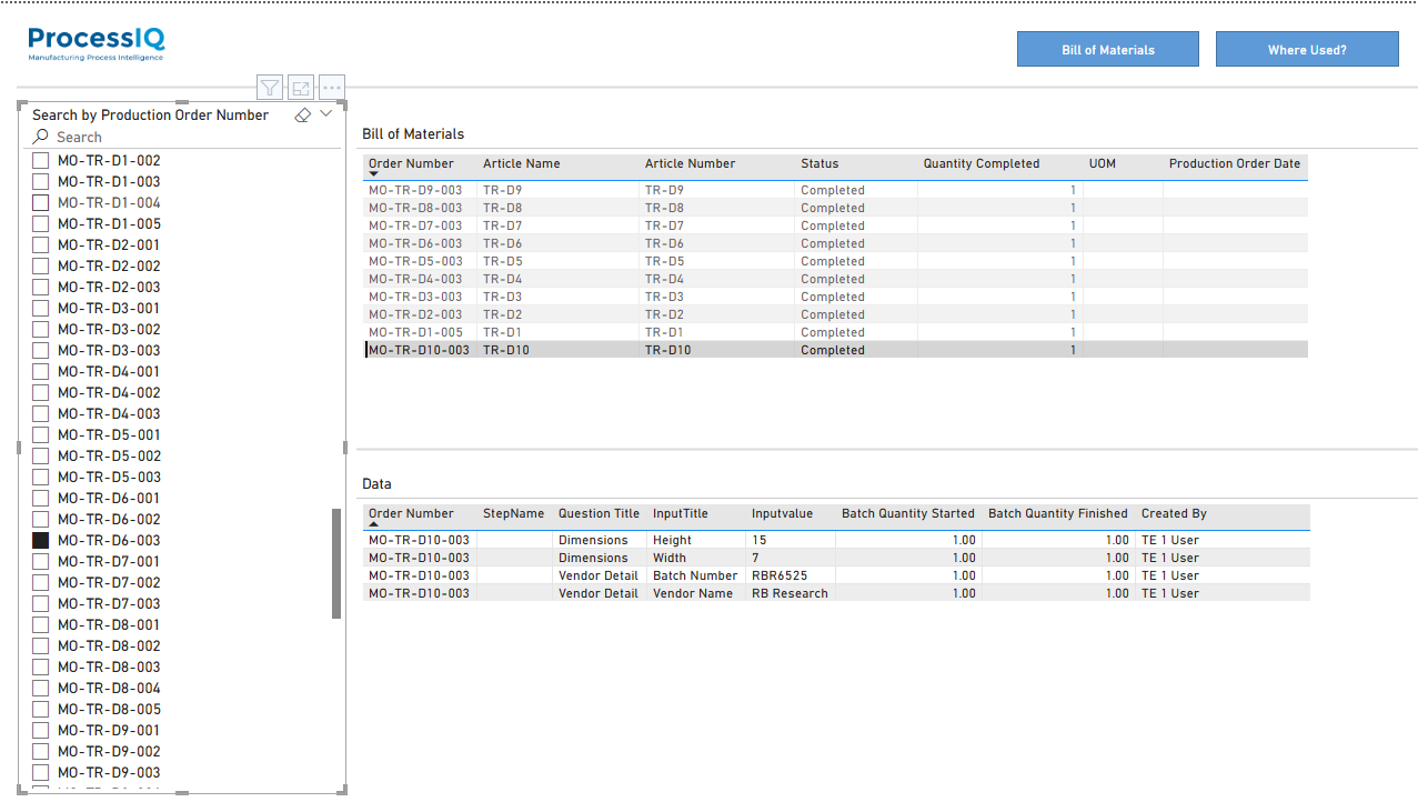 Digital traceability enables efficient problem solving